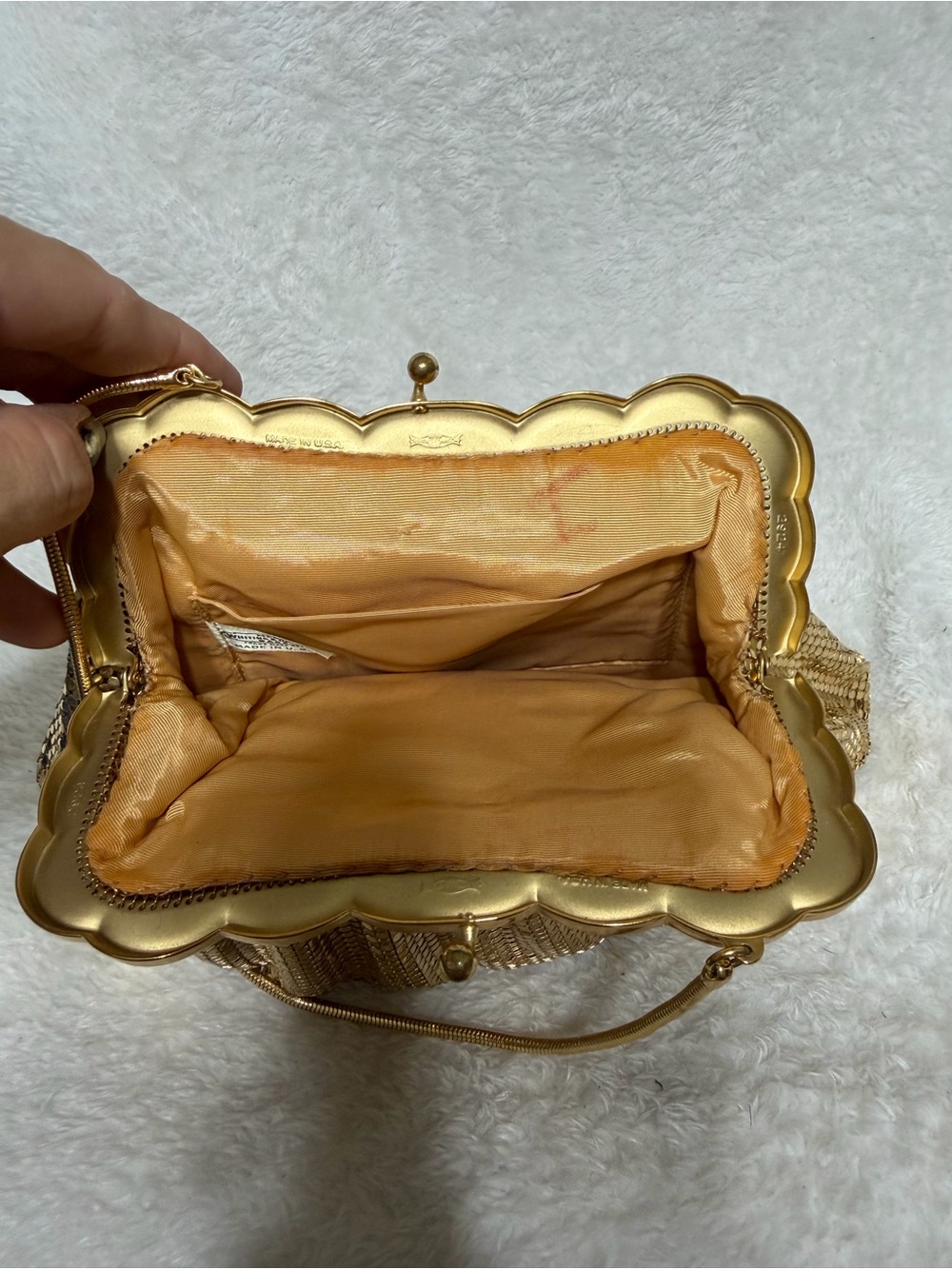 Whiting and Davis Gold Mini Handbag Vintage - Picture 8 of 11